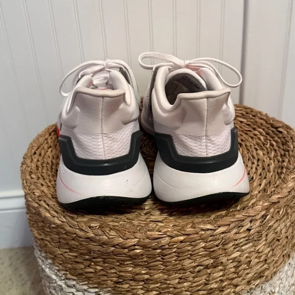 Adidas Men's White and Black Athletic Shoes with Orange Accents-Great Condition